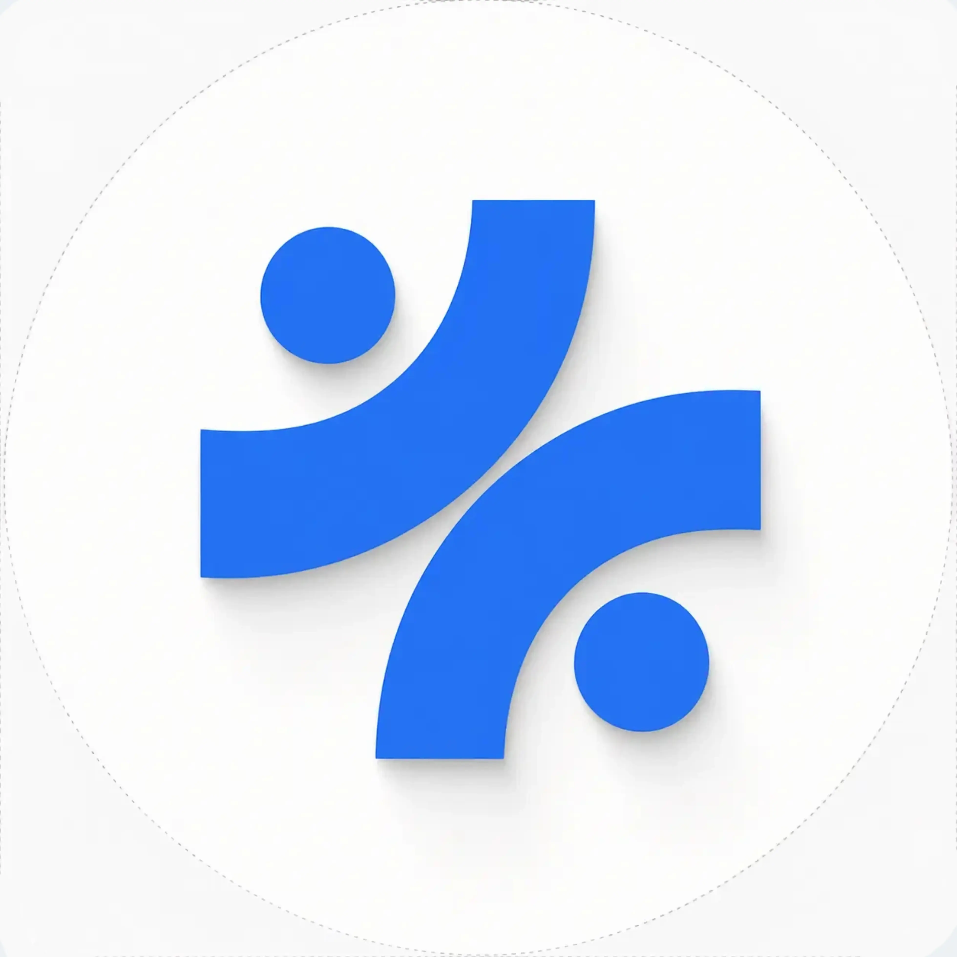 Abstract blue AI automation mark
